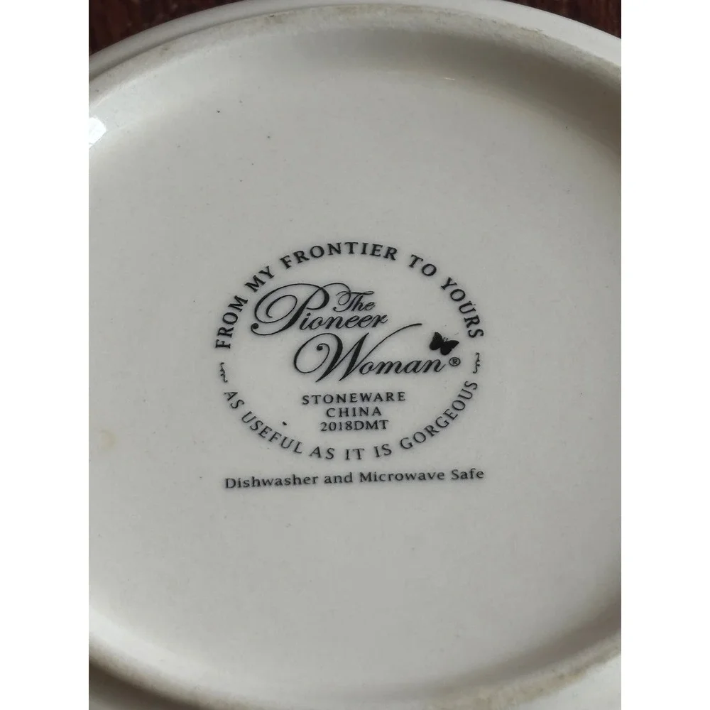 Pioneer Woman Stoneware Prep Bowl Set Floral Red Yellow 2 Piece Nesting Bowls